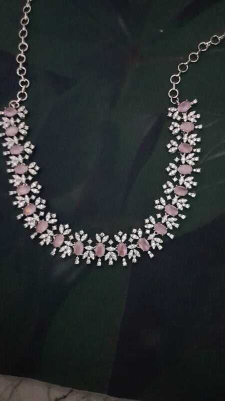Lite pink stone neck piece Lite pink stone neck piece