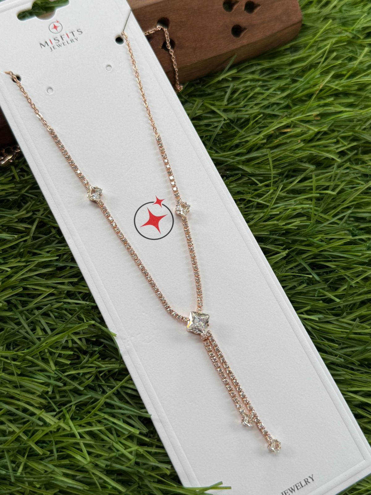 Three Dot Stone RoseGold Chain Three Dot Stone RoseGold Chain