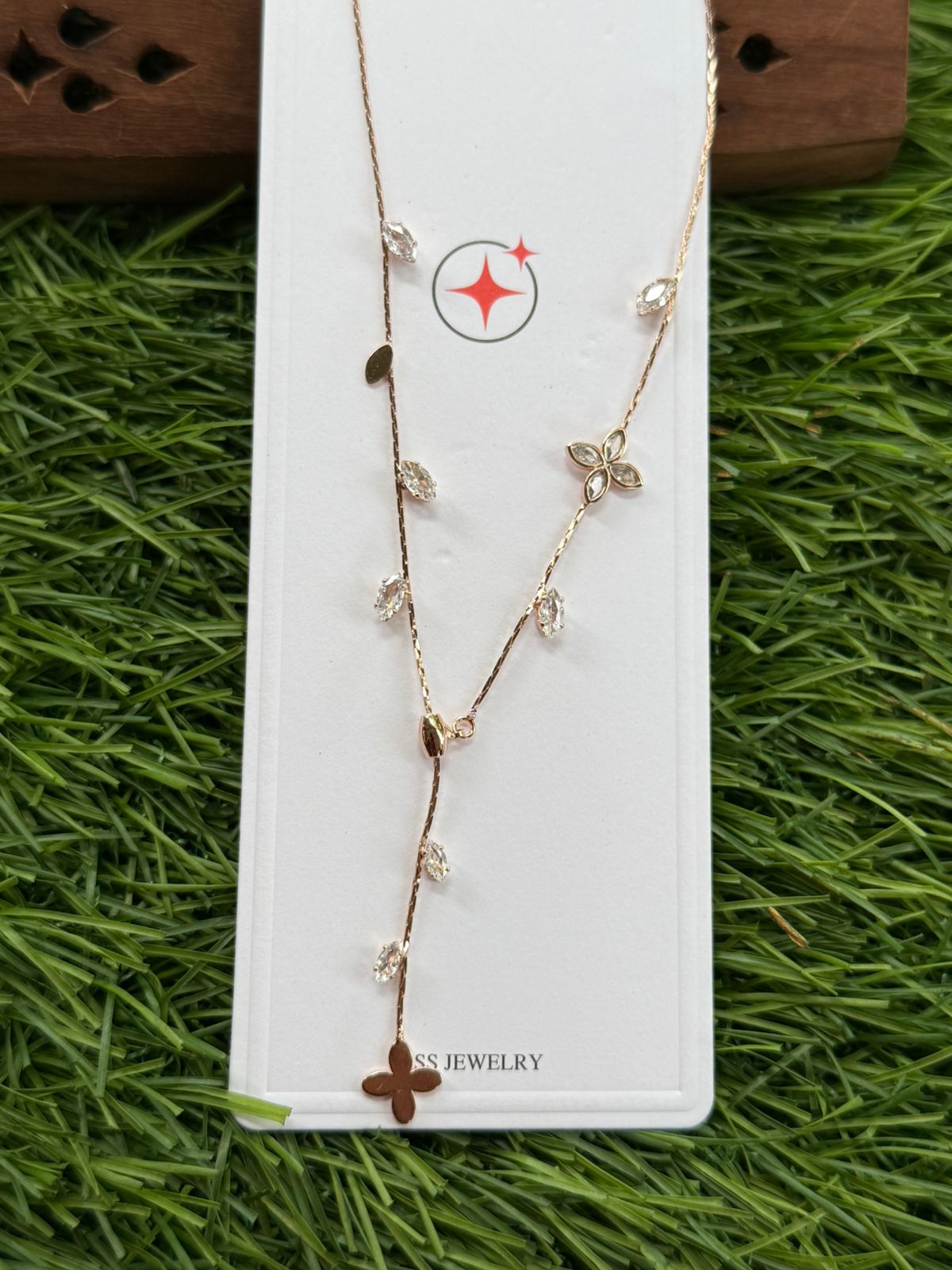Rosegold finished chain with pear finished Pendant & Earing -Drop design Rosegold finished chain with pear finished Pendant & Earing -Drop design