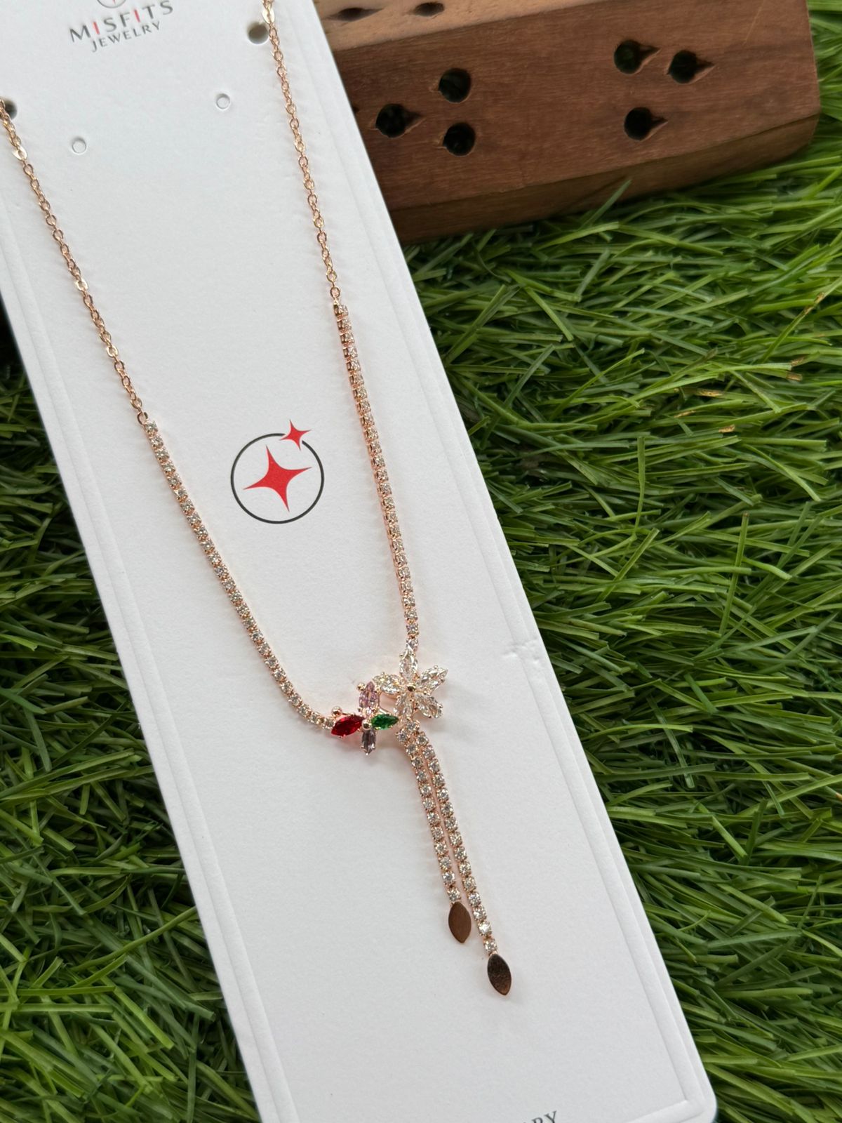 Mango design with AD stone pendant earning Mango design with AD stone pendant earning