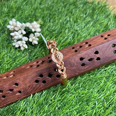 Unique Leaf Design Rose Gold Bangle