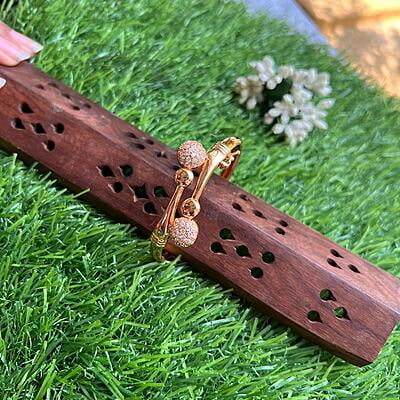 Bamboo pave Rose Gold Bangle