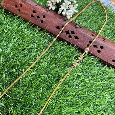 Cube Stone Mugappu Chain