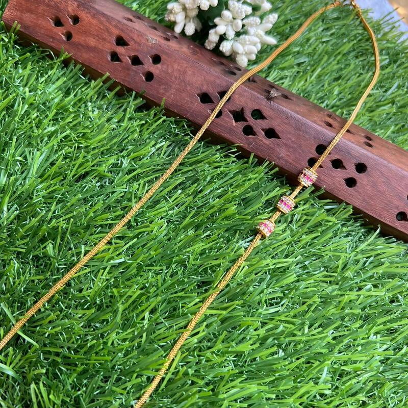Cube Stone Mugappu Chain Cube Stone Mugappu Chain