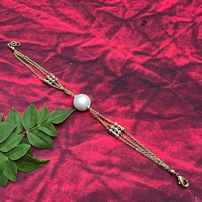 White Ball Bead Bracelet Chain