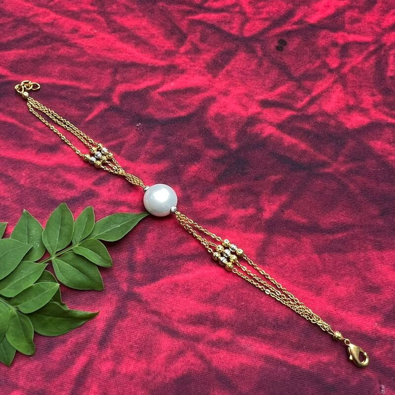 White Ball Bead Bracelet Chain