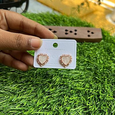 Outline Stone Heart Stud