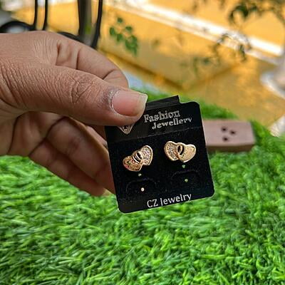 Unique Double Heart  Stud