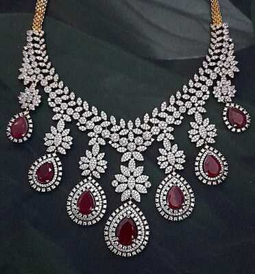 traditional pink stone ad neckpiece