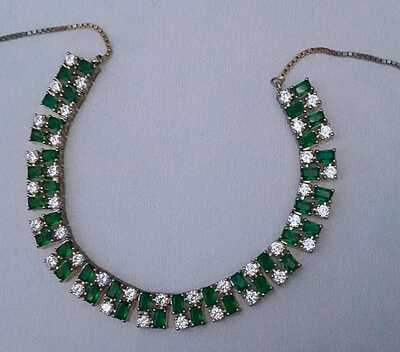 Square shape green stone neck piece