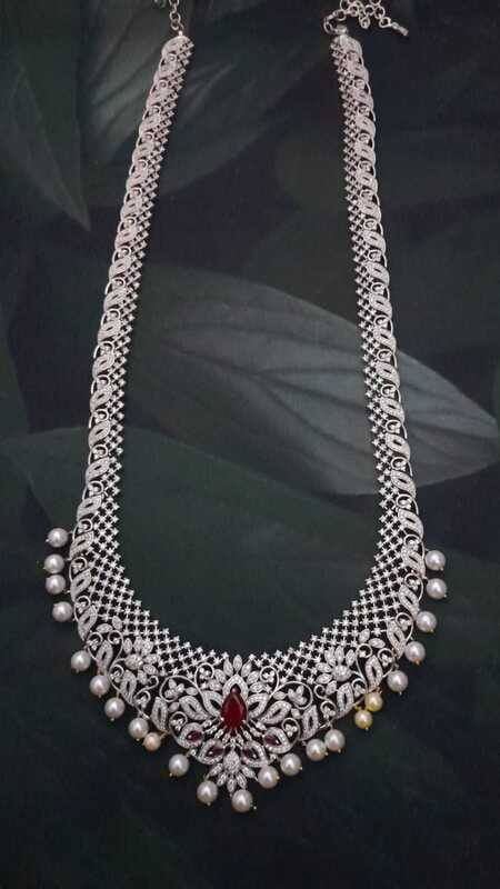 Long haram with white bead balls