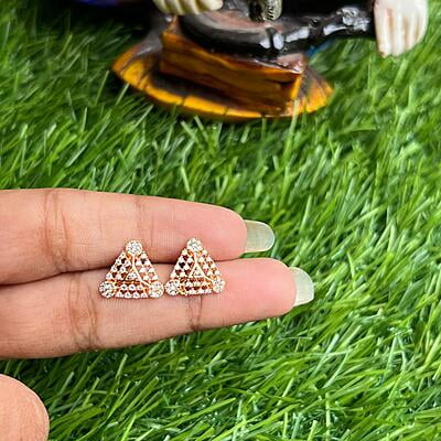 RoseGold finished trendy earing with AD stone