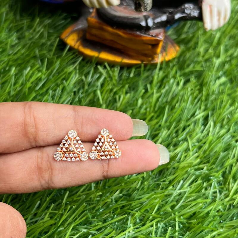 RoseGold finished trendy earing with AD stone RoseGold finished trendy earing with AD stone