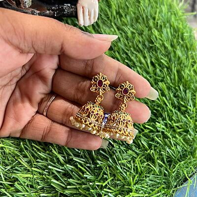 Traditional design Cute Jumuka with Ruby stones