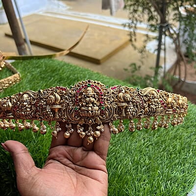 Antic gold finished Lakshmi & Peacock design hipbelt for Adults