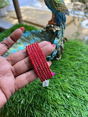 GLASS BANGLE ZIG ZAG RED COLOUR