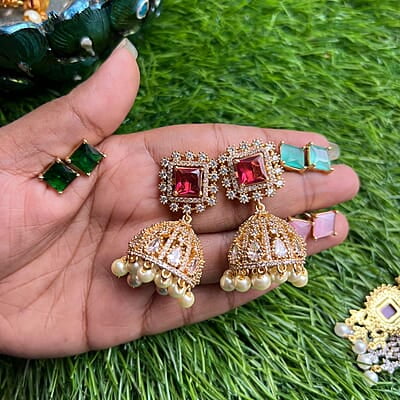 Trendy design gold finish kundhan neckpiece with earings Trendy design gold finish kundhan neckpiece with earings