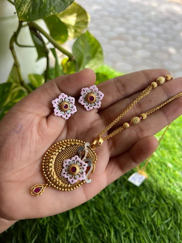 Pink shade flor design Pendantset