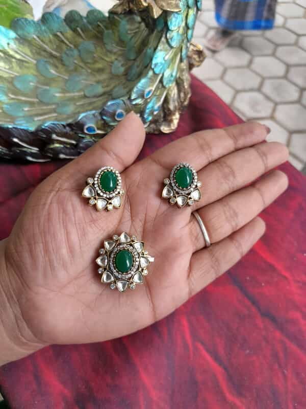 Traingle shape victorian pendant&stud Traingle shape victorian pendant&stud