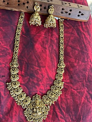Peacock and lakshmi design long haram