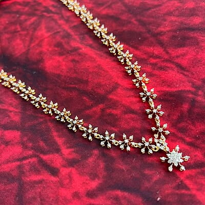 Unique flower diamond long haram with doller