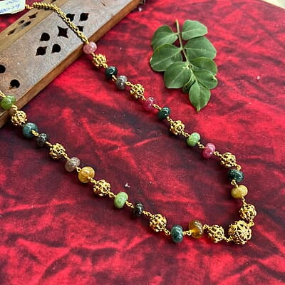 bead antique chain -  candy stone beads