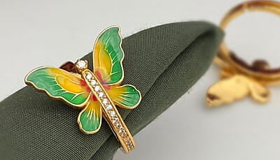Butterfly design rose gold ring