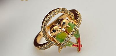 parrot  rose gold ring