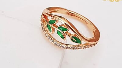 Leafe design rose gold ring