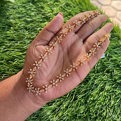 Unique flower diamond long haram