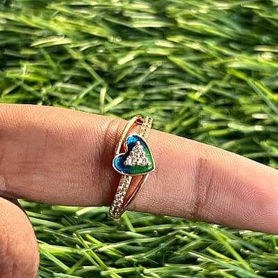 Heart design rose gold ring