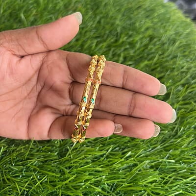 Gold finish simple design bangle