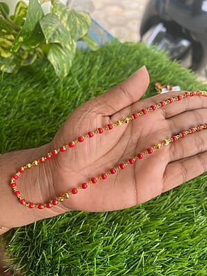 RED PAVALAM CHAIN
