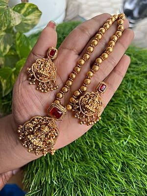 Lakshmi design kemp stone ball chain