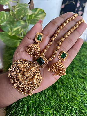 Antique lakshmi stone design fashionable long haram