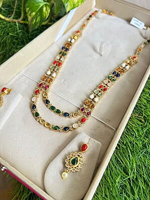 Gold finish double layer long haram