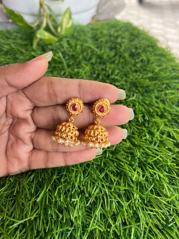 Flower ruby With pearl Jimikki Flower ruby With pearl Jimikki