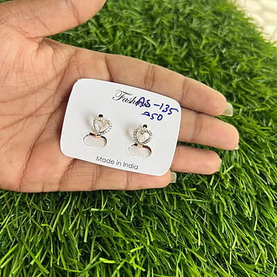 Hoop heart Diamond Ring Stud