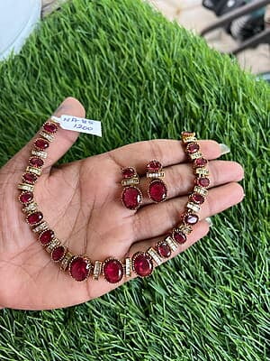Fashionable diamond replica victorian stone neckpiece
