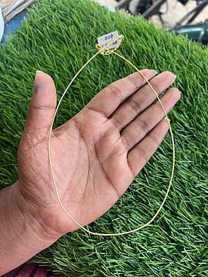 Rhodiam single layer invisible  gold tone fancy chain