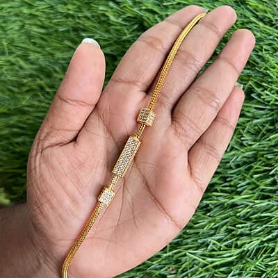 Retangle shape with pretty stone mugappu chain Retangle shape with pretty stone mugappu chain