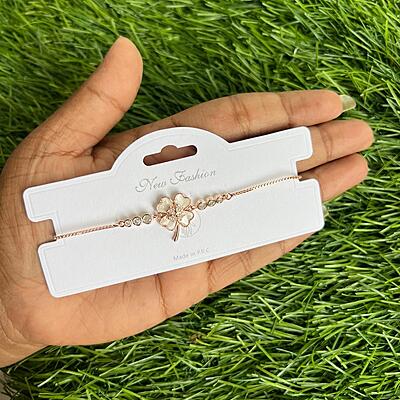 Unique flora design with pretty stone rosegold chain bracelet