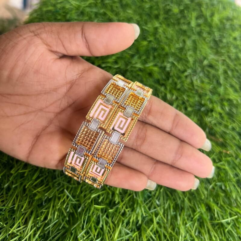 Microplated design double layer gold finish Bangles Microplated design double layer gold finish Bangles