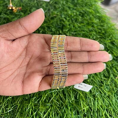 Unique zigzak design gold finish bangle