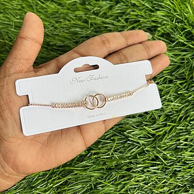 Double Circle with unique stone rosegold Chain Bracelet
