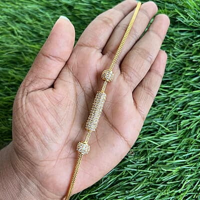 Roll design with ball unique stone mugappu chain Roll design with ball unique stone mugappu chain