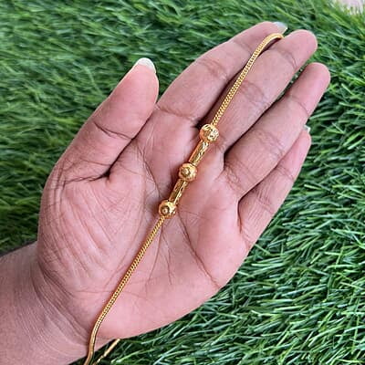 Gold ball eith roll design mugappu chain