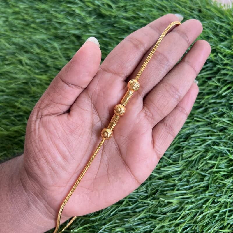 Gold ball eith roll design mugappu chain Gold ball eith roll design mugappu chain