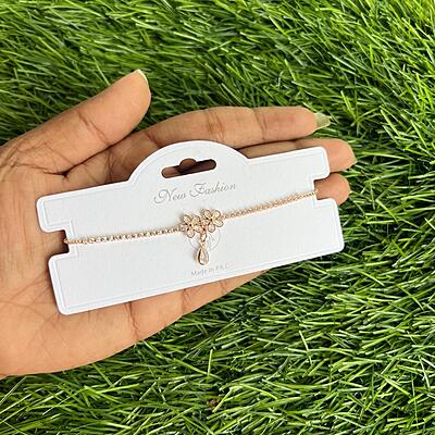 Unique flora design with pretty stone rosegold chain bracelet