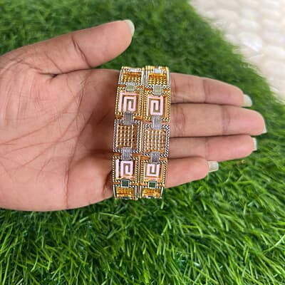Microplated design double layer gold finish Bangles Microplated design double layer gold finish Bangles